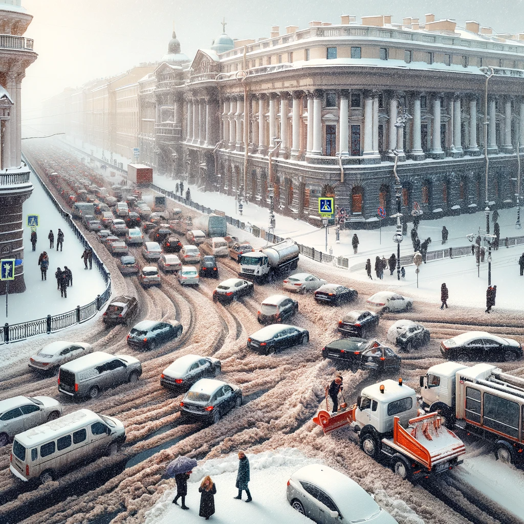 Снежный коллапс в Санкт - Петербурге